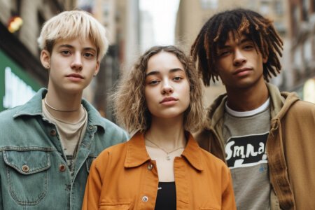 Before face swap: group photo with men and women